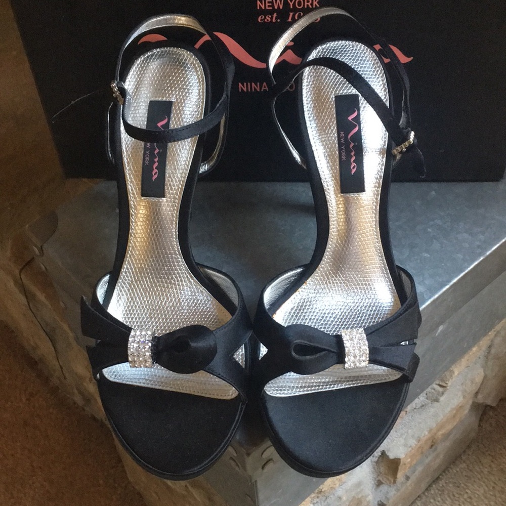 SUPER SEXY! Black Satin Heeled Sandal